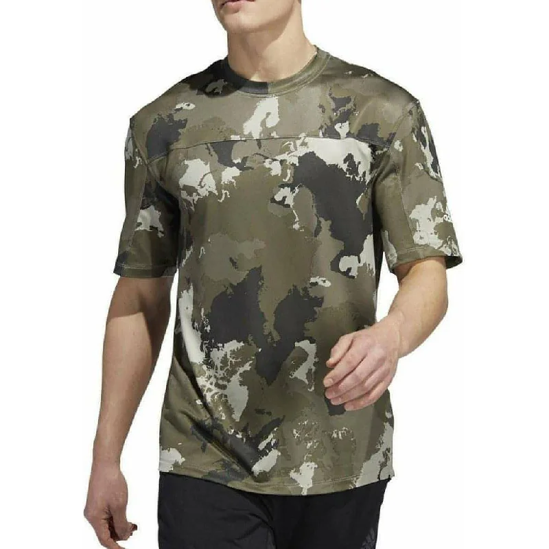 Blowout Deals Blowout Deals adidas Continent Camo City Short Sleeve Mens Training Top - Green