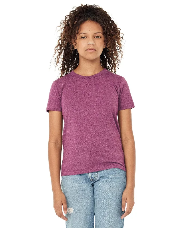 Bella+Canvas Youth CVC Jersey T-Shirt | Heather Magenta