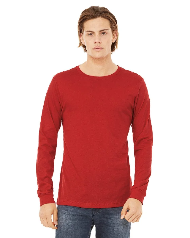 Bella+Canvas Long Sleeve Jersey T-Shirt | Red