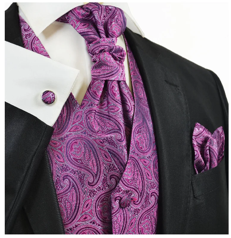 Summer Purple Paisley Suit Vest Set by Paul Malone