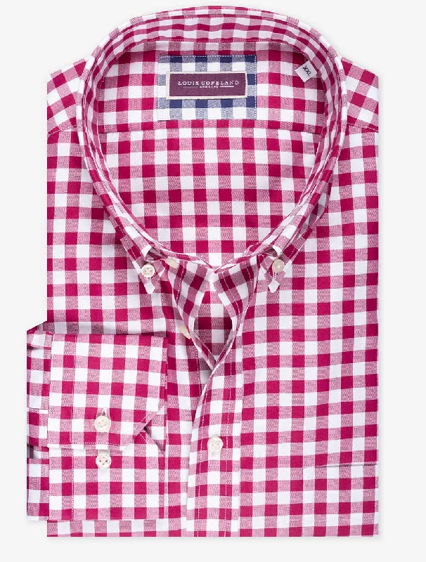 Gingham Buttondown Shirt Fuschia