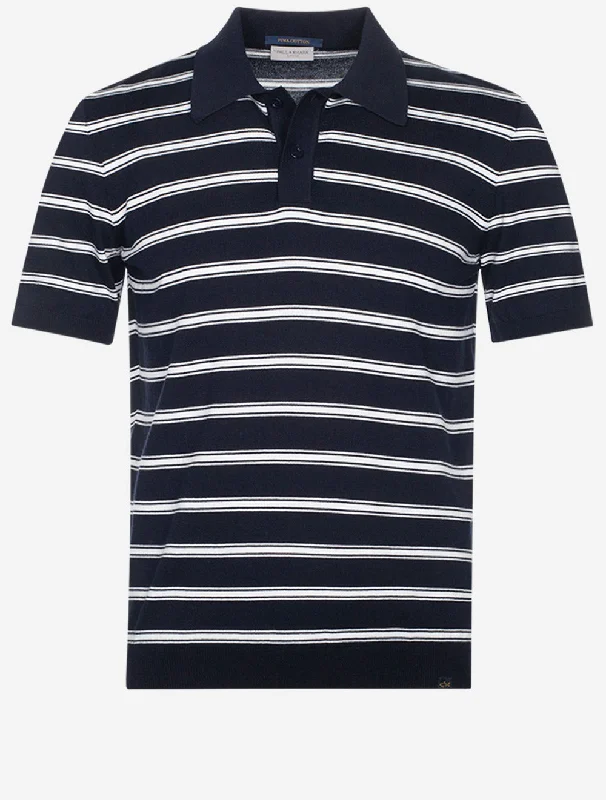 Strick-Poloshirt Navy