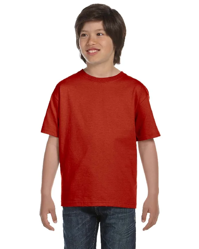 Hanes Youth Beefy-T T-Shirt | Deep Red