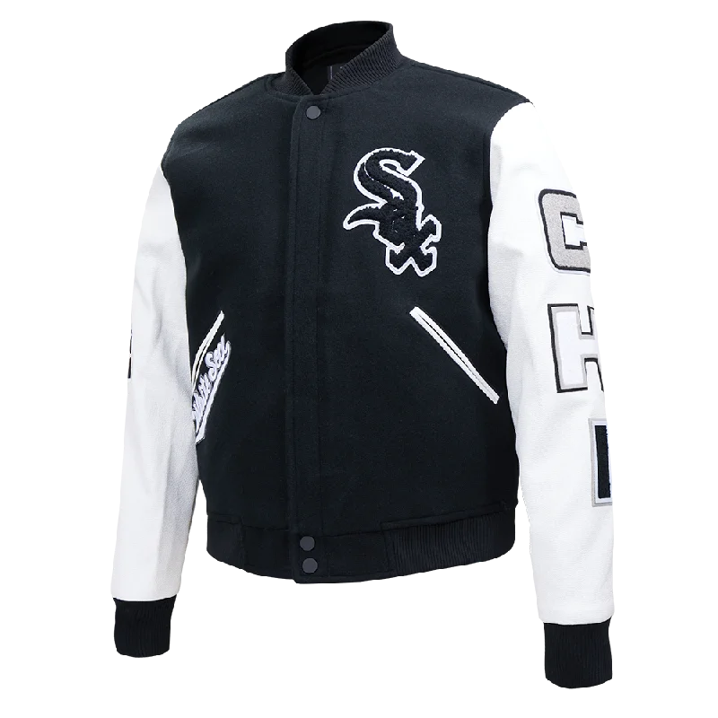 MLB CHICAGO WHITE SOX CLASSIC WOOL MEN'S VARSITY JACKET (BLACK/WHITE)