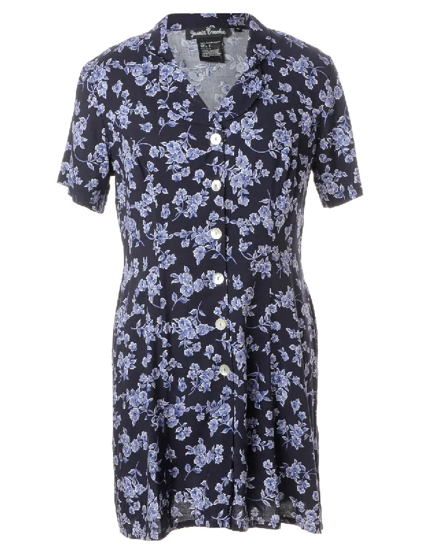 Label Floral Short Dress