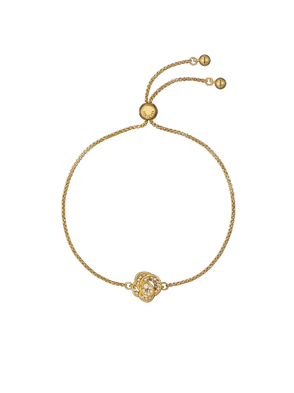 Florina Crystal Flower Adjustable Bracelet Gold