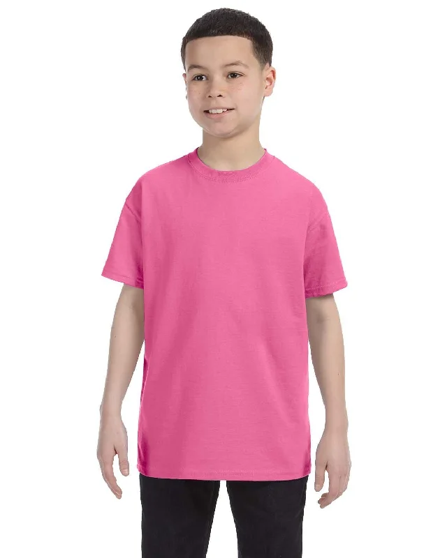 Jerzees Youth Heavyweight 50/50 T-Shirt | Neon Pink