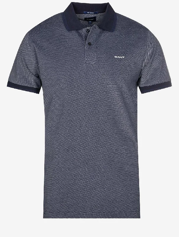 4-farbiges Oxford-Piqué-Poloshirt mit kurzen Ärmeln Persian Blue