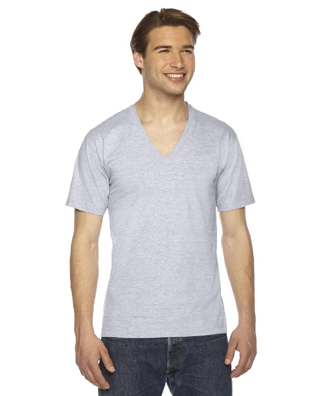 American Apparel Unisex Fine Jersey Short Sleeve V-Neck T-Shirt | Ash Grey