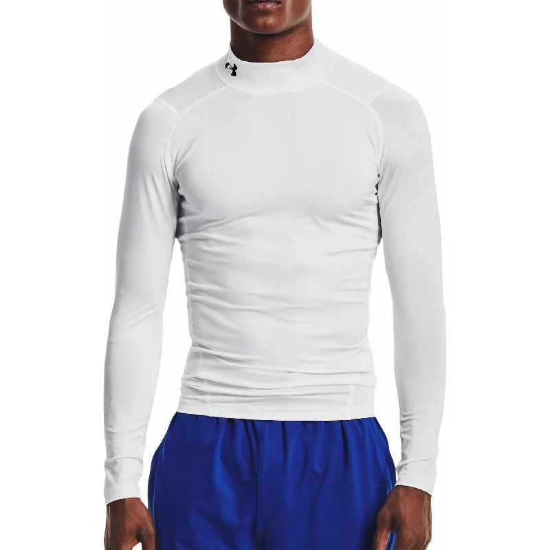 Crazy Savings Crazy Savings Under Armour HeatGear Mock Long Sleeve Mens Training Top - White
