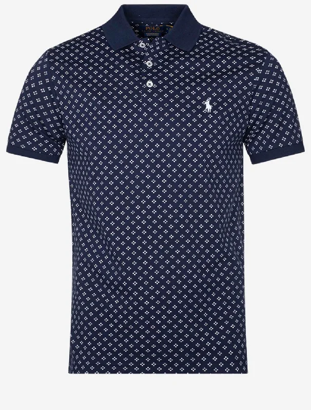 Poloshirt mit Diamant-Punkten Cruise Navy