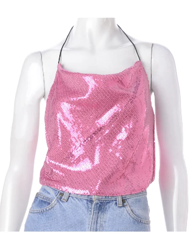 Label Izzy Sequin Drape Top