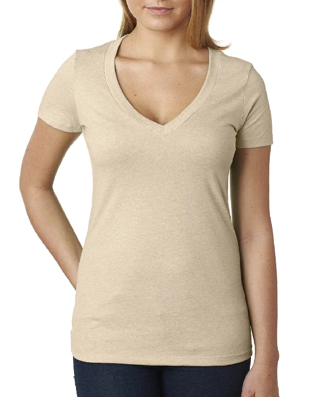 Next Level Ladies CVC Deep V-Neck Tee | Cream