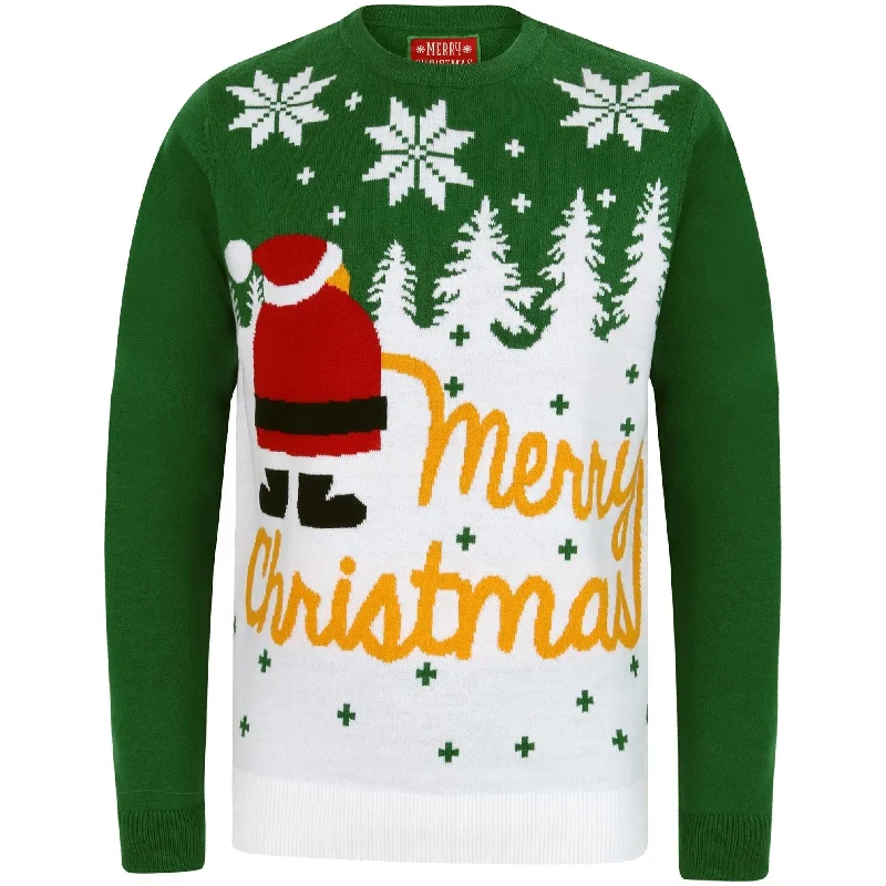 Weekend Bargains to Snag Weekend Bargains to Snag Christmas Xmas Snow Mens Jumper - Green