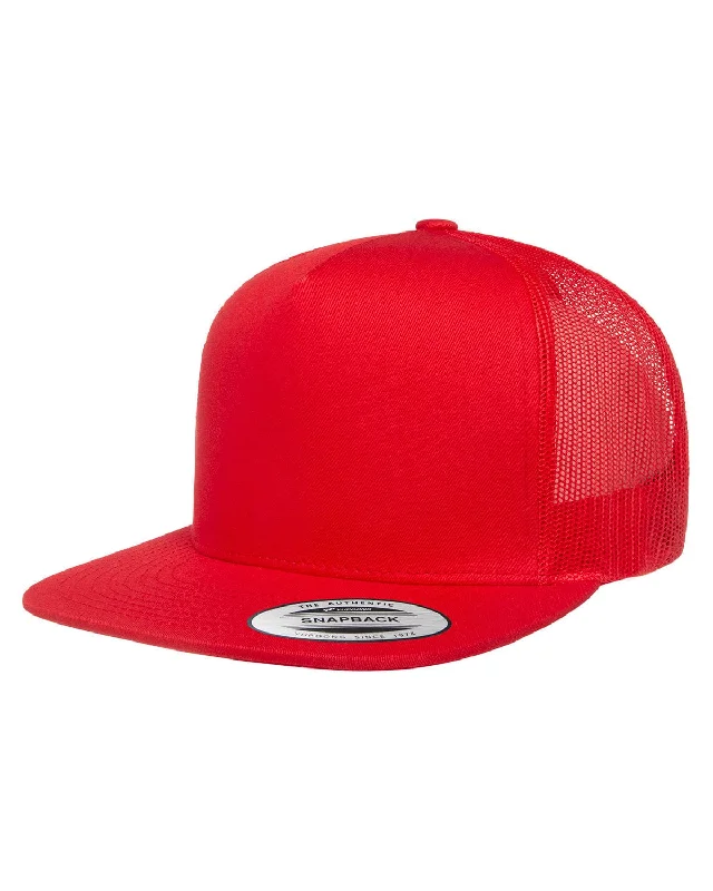 Yupoong Adult 5-Panel Classic Trucker Cap | Red