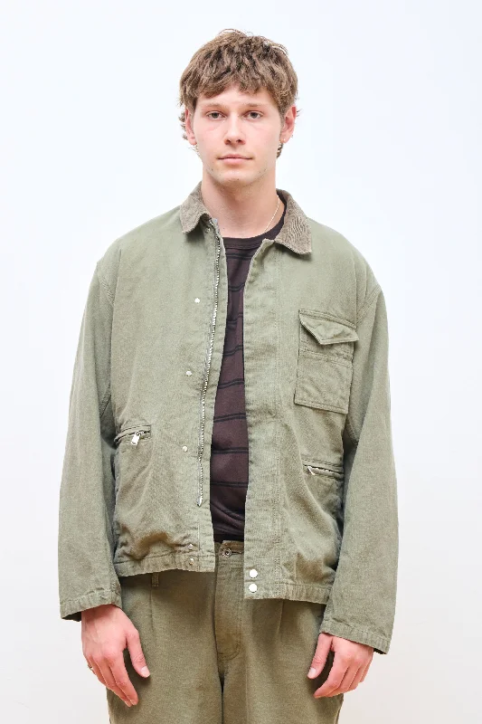 Worker Jacket Cotton Sulfur Dye Khaki