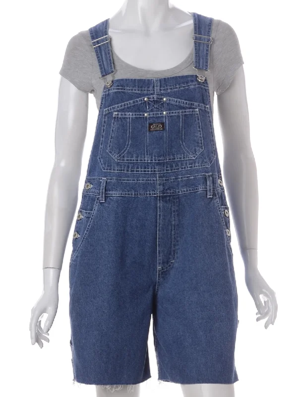 Label Jackie Cropped Denim Dungarees