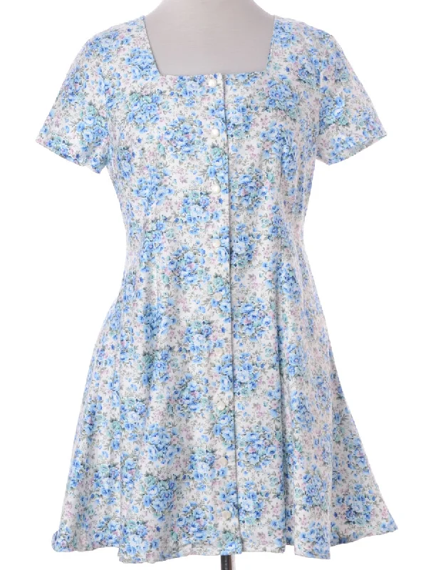 Label Floral Short Dress