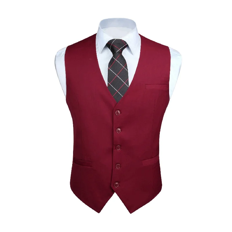 Formal Suit Vest - BURGUNDY