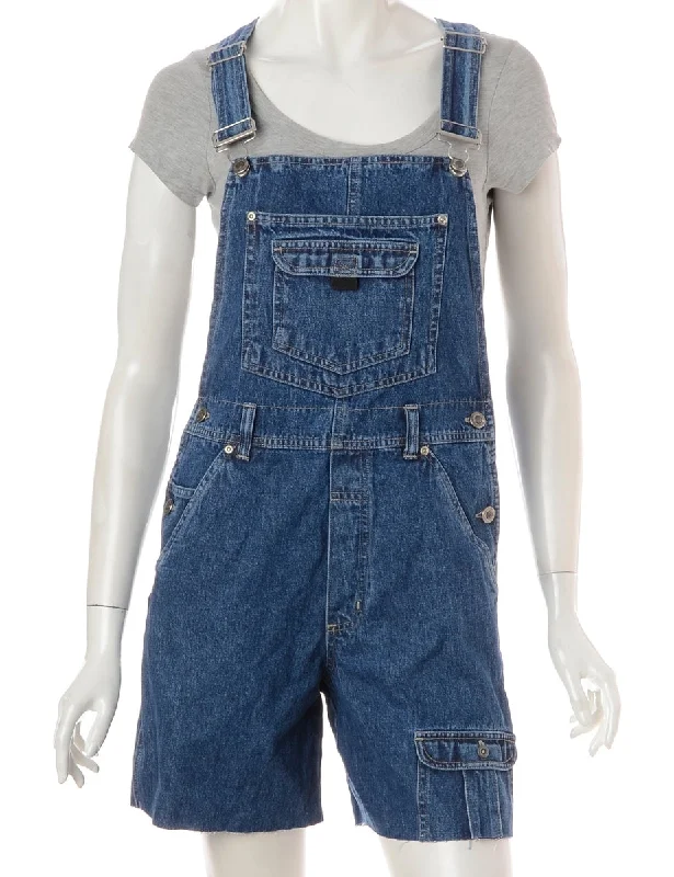 Label Jackie Cropped Denim Dungarees