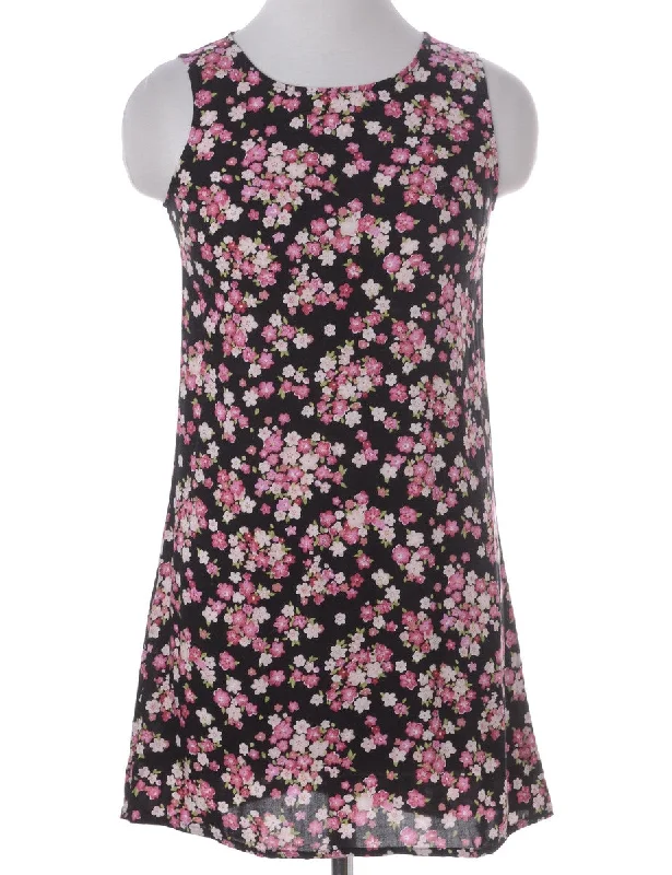 Label Floral Short Dress