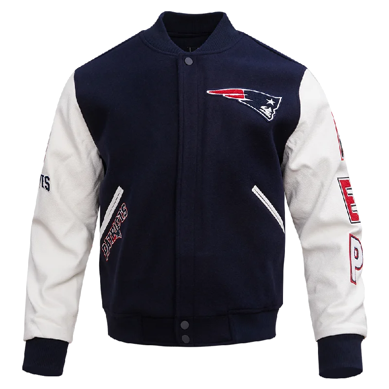 NFL NEW ENGLAND PATRIOTS CLASSIC WOOL MEN'S VARSITY JACKET (MIDNIGHT NAVY/WHITE)