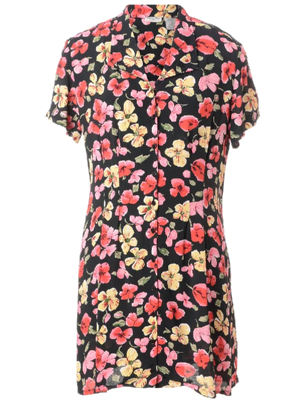 Label Floral Short Dress