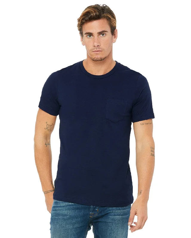 Bella+Canvas Jersey Pocket T-Shirt | Navy