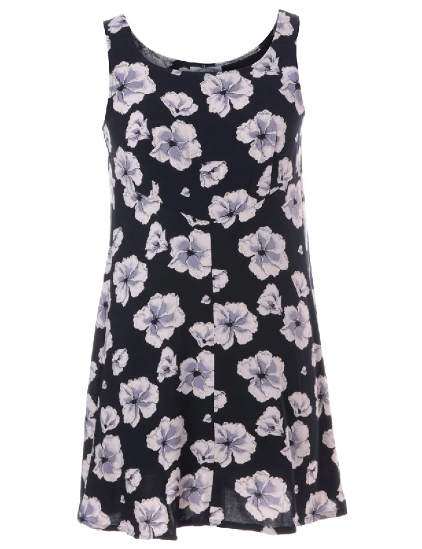 Label Floral Short Dress