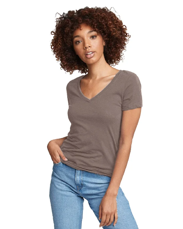 Next Level Ladies Ideal V-Neck Tee | Warm Gray