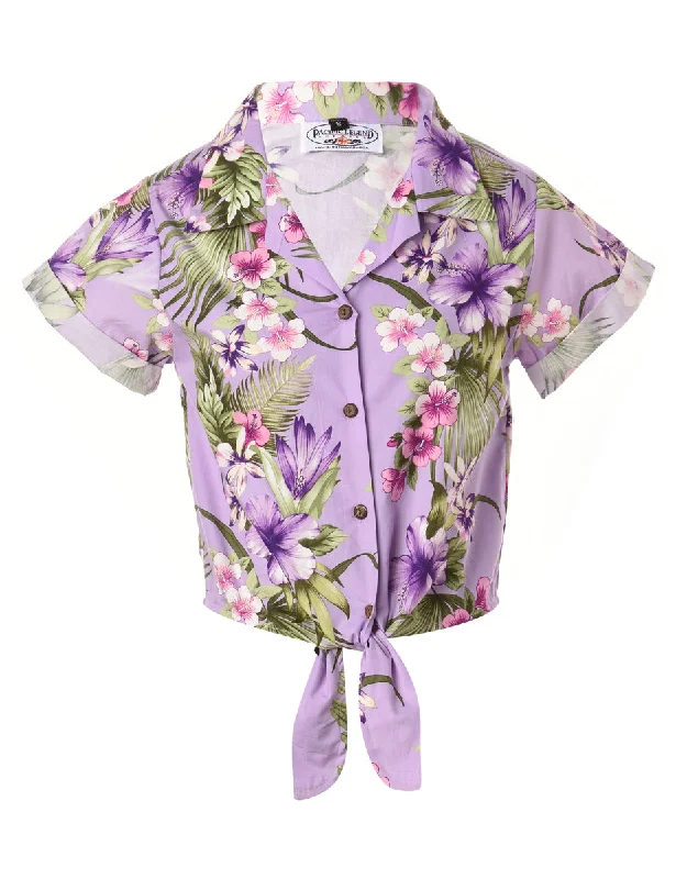 Label Hawaiian Tie Front Shirt