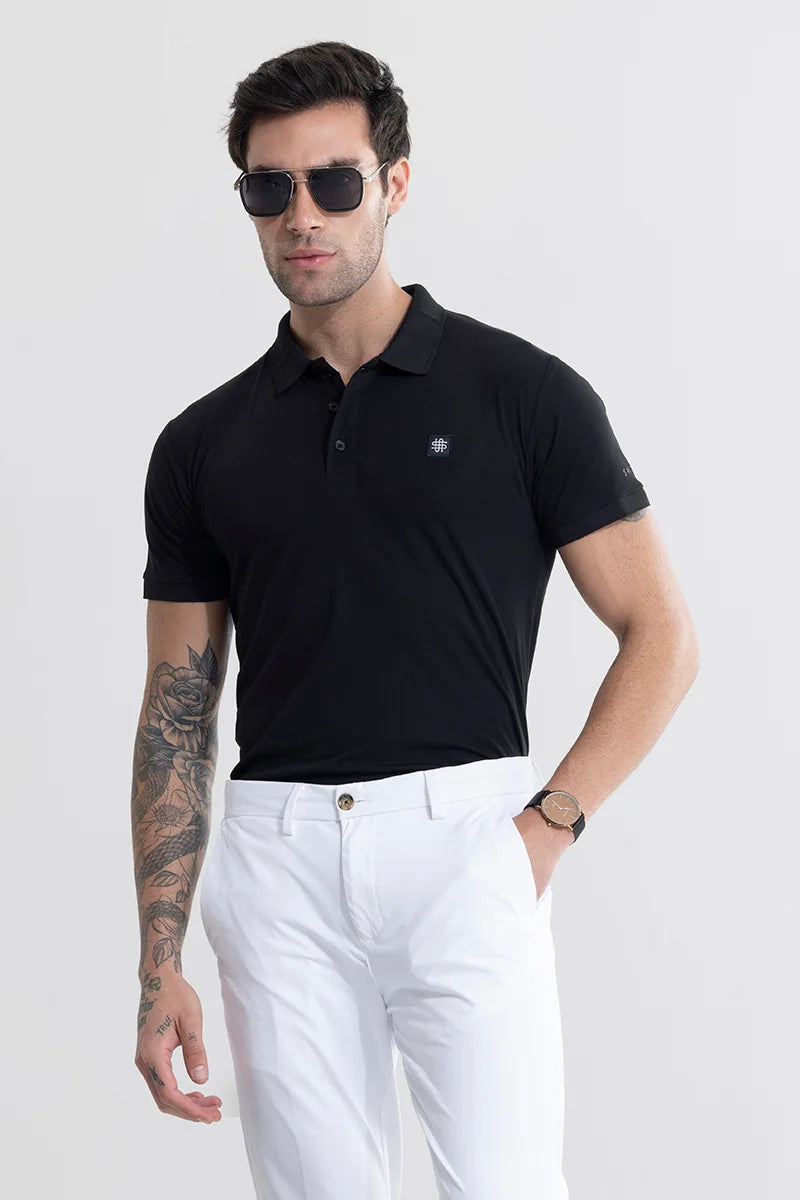 Encap Black Polo T-Shirt