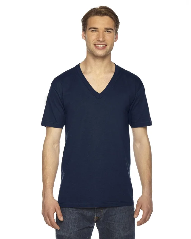 American Apparel Unisex Fine Jersey Short Sleeve V-Neck T-Shirt | Navy