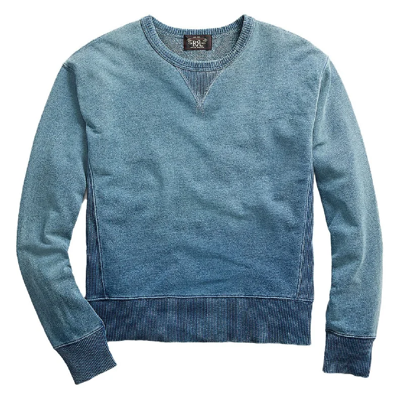 RRL by Ralph Lauren L/S Double V Sweater Washed Blue Indigo