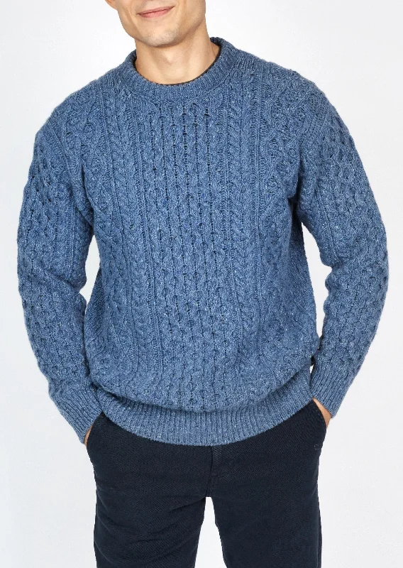 IrelandsEye Cashmere Aran Sweater | Blue Ocean