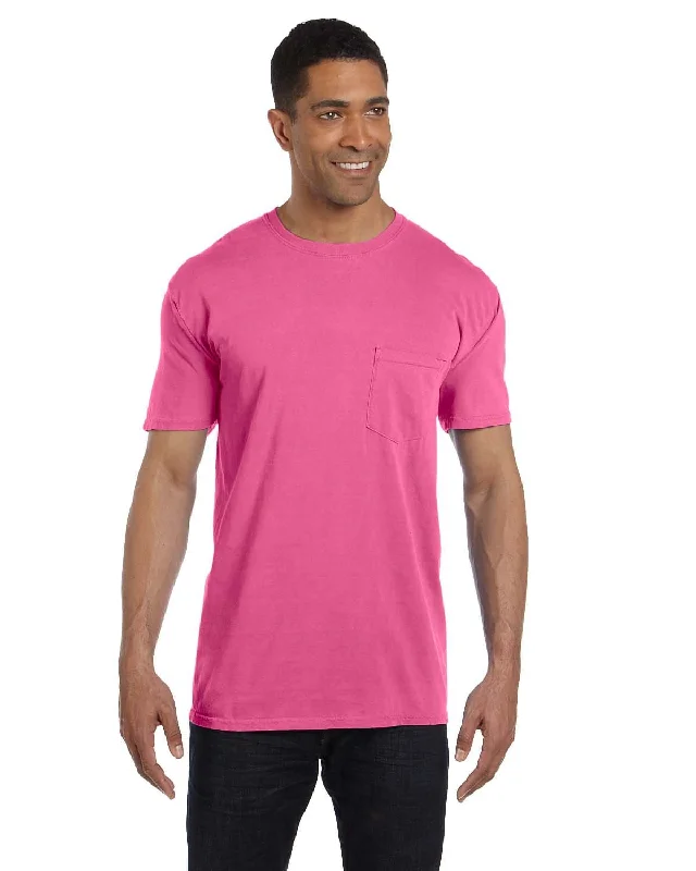 Comfort Colors Garment-Dyed Pocket T-Shirt | Neon Pink