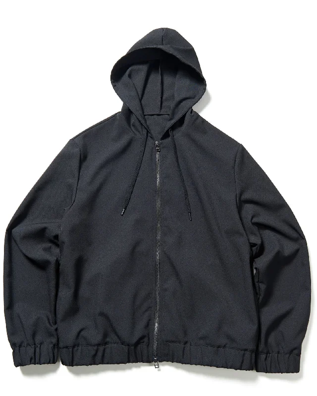 STRETCH WOVEN CLOTH ZIP HOODED JACKET