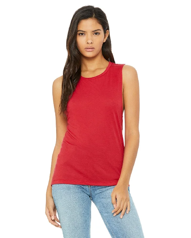 Bella+Canvas Ladies Flowy Scoop Muscle Tank | Red