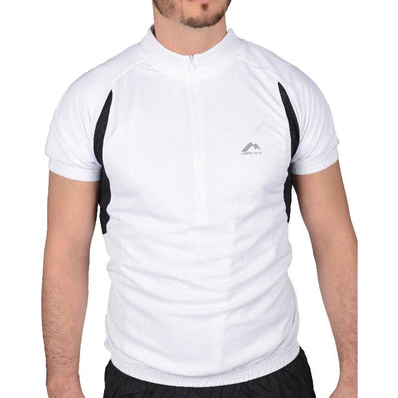 Weekend Discounts to Delight Weekend Discounts to Delight More Mile Short Sleeve Half Zip Mens Cycling Jersey - White