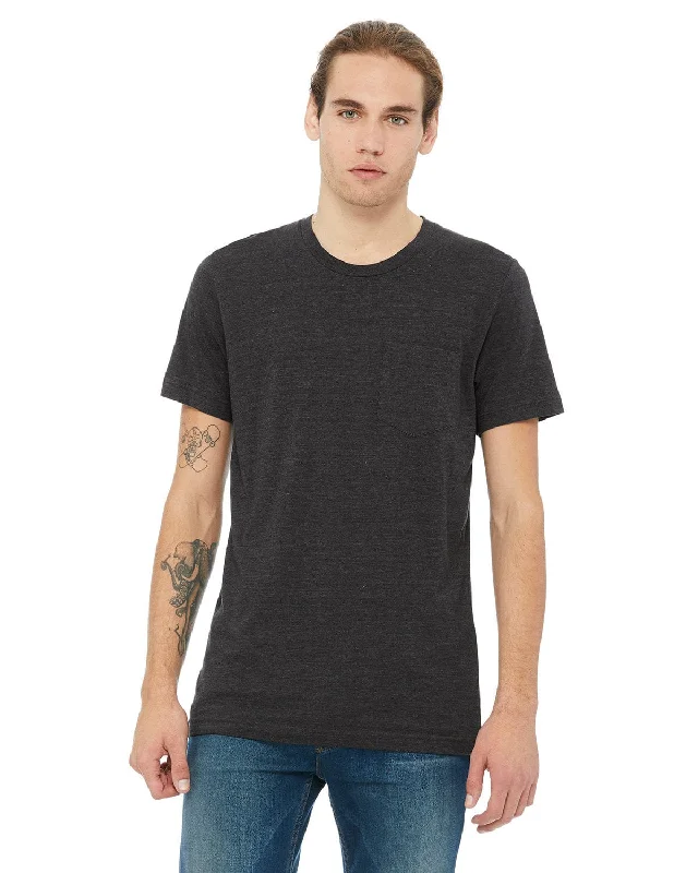 Bella+Canvas Jersey Pocket T-Shirt | Dk Grey Hthr