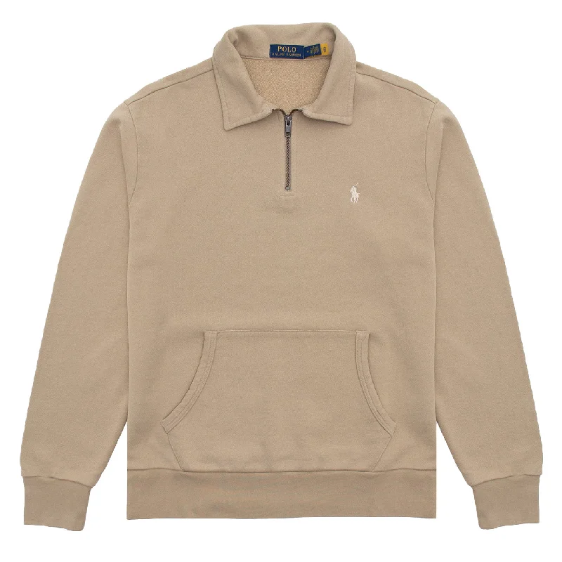 Polo Ralph Lauren Loopback Fleece Quarter-Zip Sweatshirt Coastal Beige