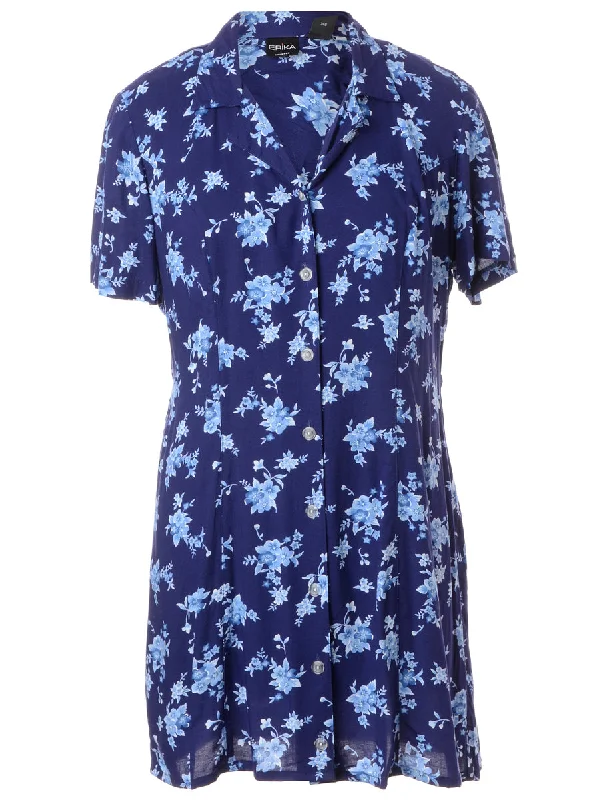 Label Floral Short Dress