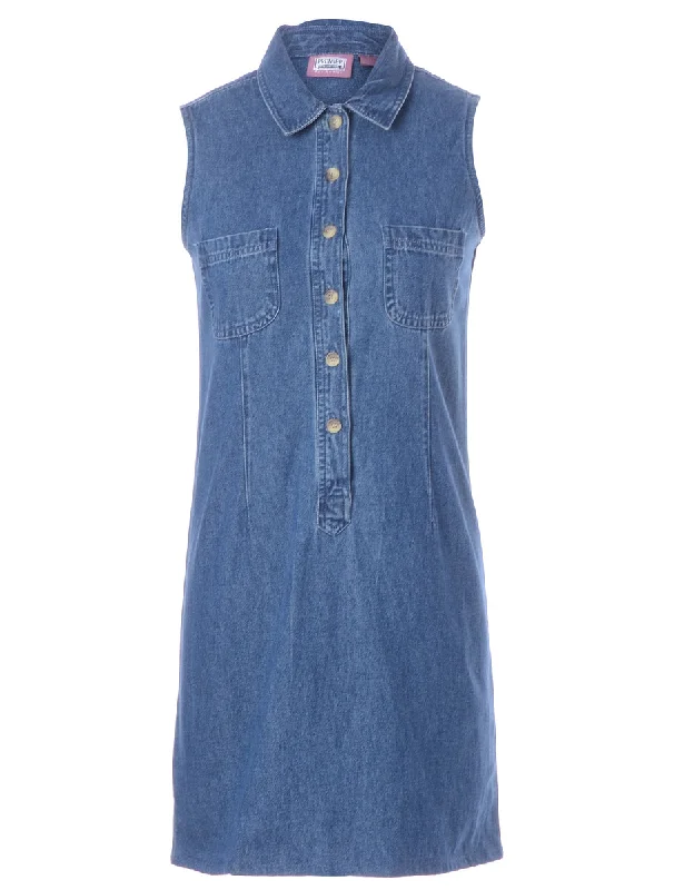 Label Heather Shortened Denim Dress