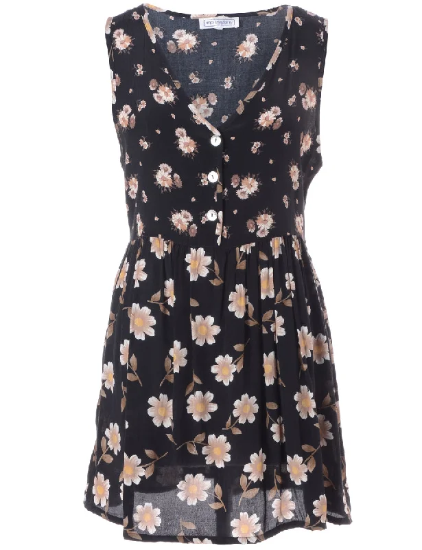 Label Floral Short Dress