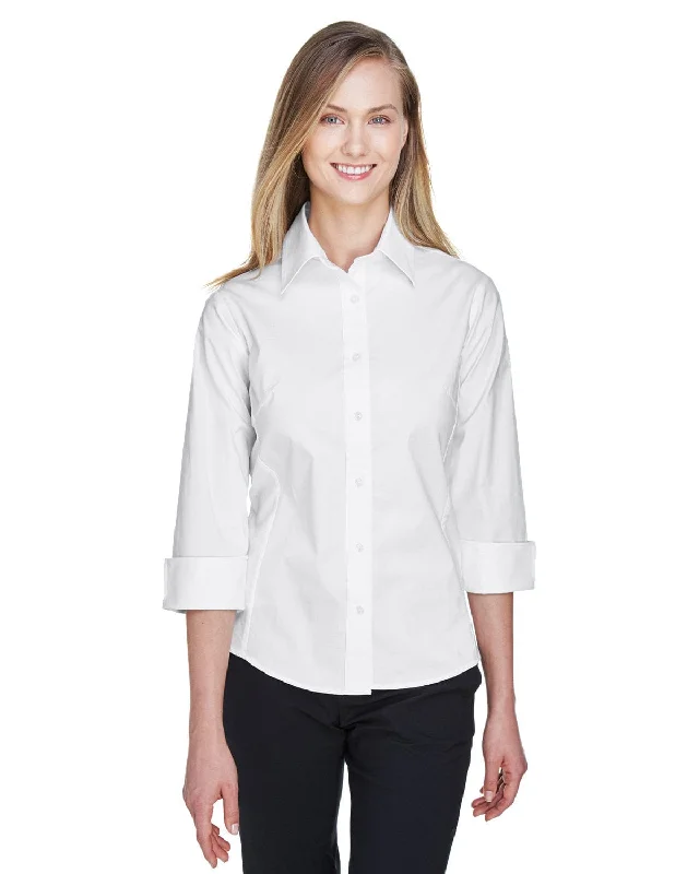 Devon & Jones Ladies Stretch Poplin Blouse | White