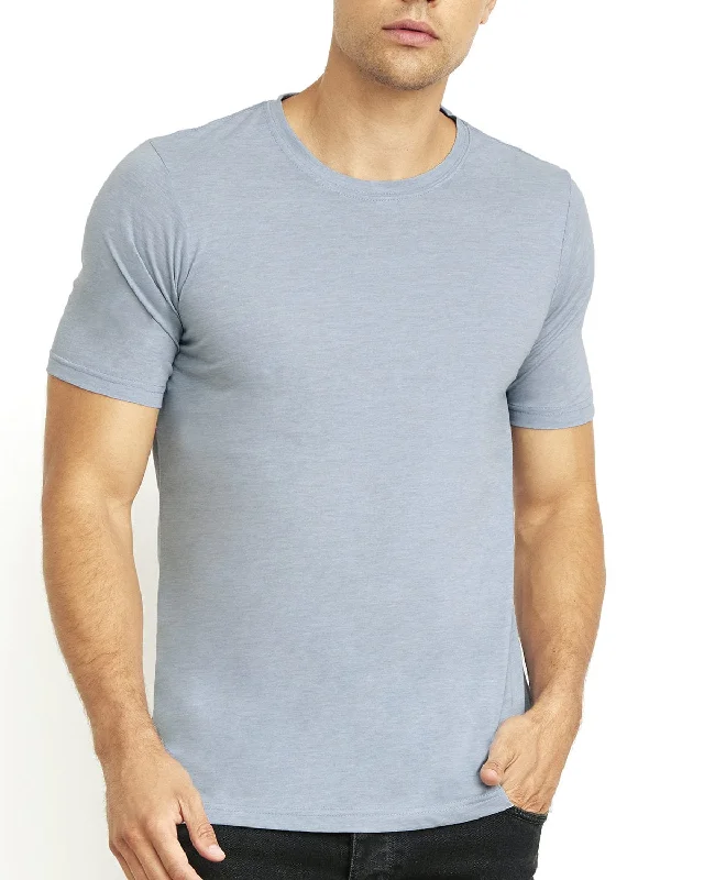 Next Level Mens Poly/Cotton Short Sleeve Crew T-Shirt | Stonewash Denim