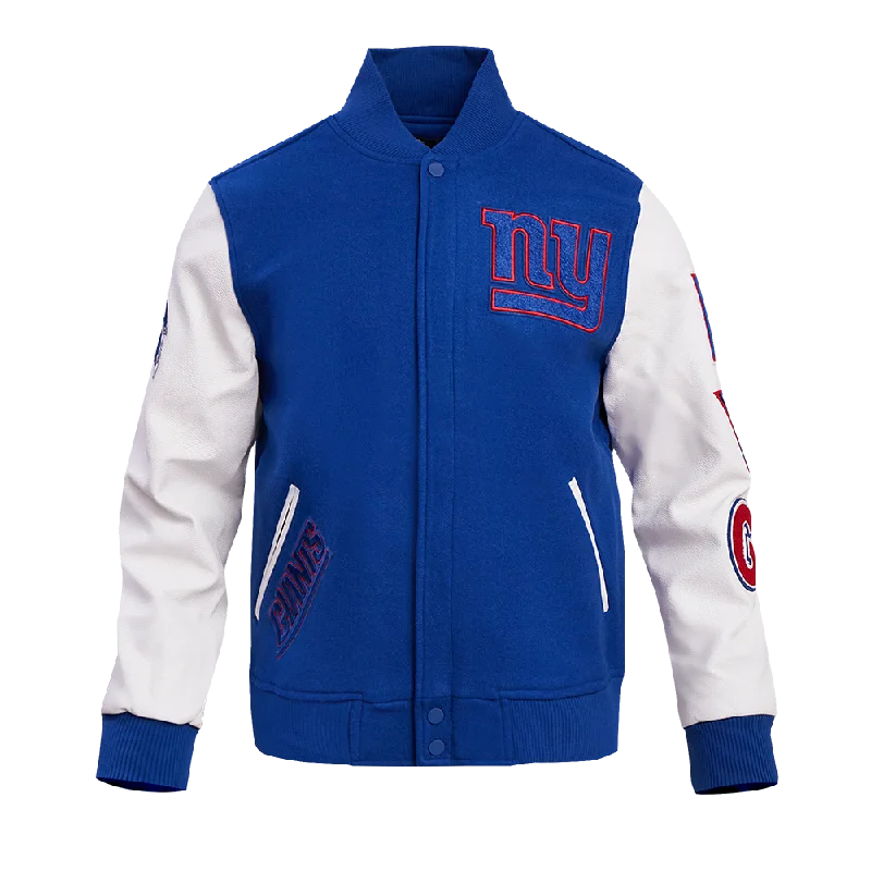 NFL NEW YORK GIANTS CLASSIC WOOL MEN'S VARSITY JACKET (DODGER BLUE/WHITE)