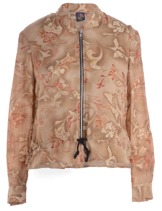 Label Hena Drawstring Hem Bomber