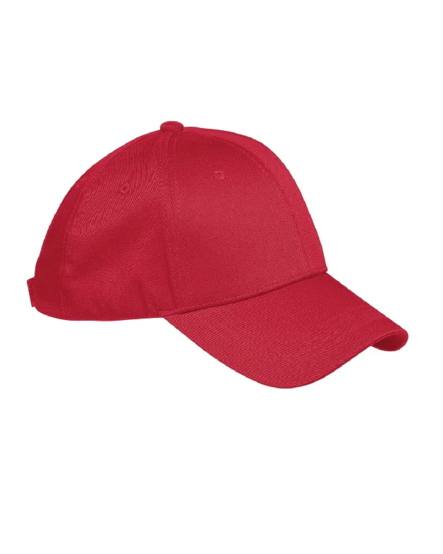 Big Accessories 6-Panel Structured Twill Cap | Red