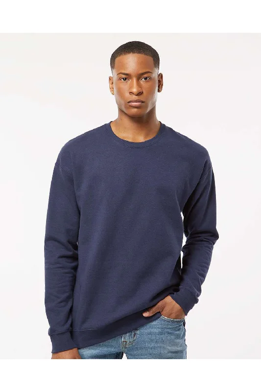 Tultex Mens Fleece Crewneck Sweatshirt - Navy Blue